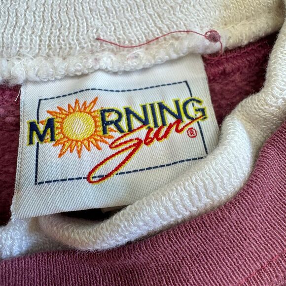 Vintage Morning Sun Mock Neck Birds Hummingbird Floral Sweatshirt - Picture 8 of 9